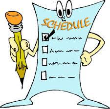 Cartoon image of a schedule